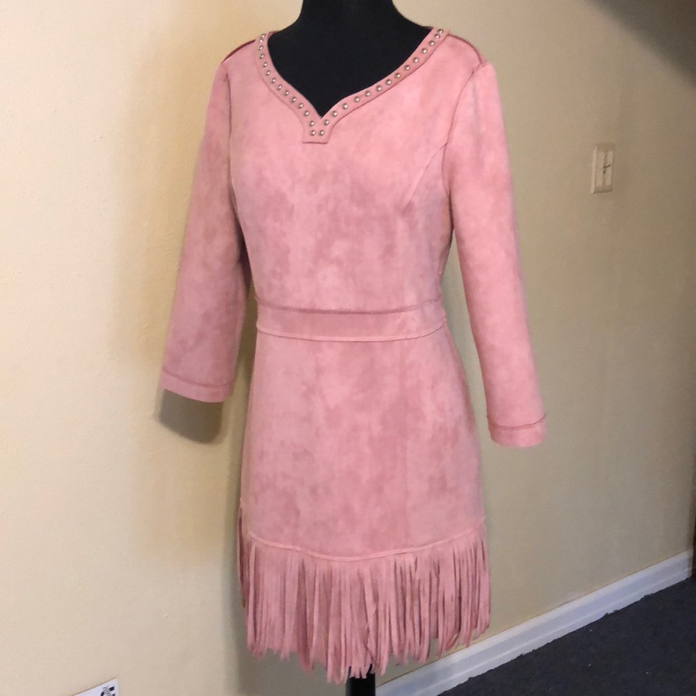 Pink Suede Dress